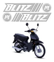 Kit Calcomanias Vinilo Para Moto Motomel Blitz Gris Plata