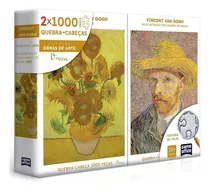 Quebra Cabeça 2x1000 Pç Van Gogh Retrato E Girassois Toyster