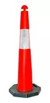 Cono Vial Reflectivo Naranja Semi Flexible Base Goma 50cm