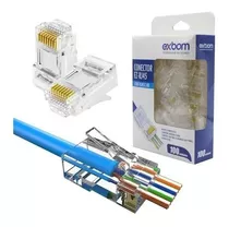 Conector Rede Ez-rj45 Vazado Pacote 100 Unidade Premium