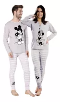 Pijama Paquete Pareja Ropa Dormir Mickey Y Minnie Mouse Gris