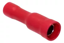 Terminal Aislado Hembra Tipo Bala Rojo 22-16 Awg X 100 Und