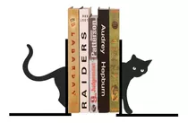 Suporte Aparador De Livros Dvds Cds Gato Bancada Decorativo Cor Preto