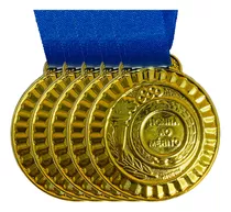 Kit 10 Medalhas Honra Ao Mérito Média 4,4cm Acompanha Fita Cor Ouro