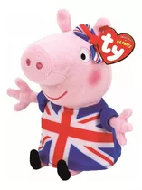 Peppa Pig Pelúcia 20cm Roupinha Inglaterra Beanie Babies Ty