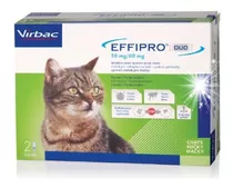 Pipeta Antipulgas X 2 Unds Gato Effipro Duo Virbac 1 A 6 Kg 