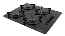 Cooktop Fogatti À Gás Fgt 4b Vidro Preto Flange Esmaltada Bivolt