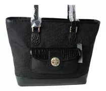 Cartera Cuero Dkny  Tote Blackmsrp Original Dia De La Madre