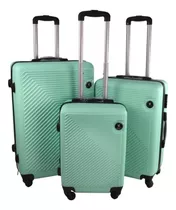 Set De 3 Maletas De Viajes S-m- L Rígidas Violeta Claro