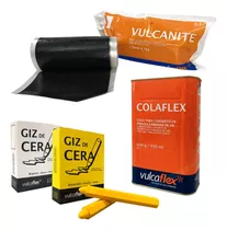 Kit Para Vulcanizar Caucho En Rollo + Tiza + Cemento Negro