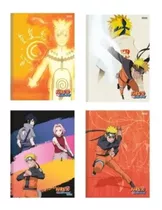 Combo Com 4 Cadernos Brochura Grande 80 Folhas Naruto 1 M