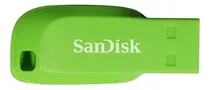 Pendrive Sandisk Cruzer Blade 16gb 2.0 Verde-elétrico