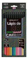 Lapis De Cor Carbon 12 Cores Neon + Pastel Redondo Leo Cor Da Marcação Colorido