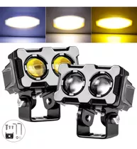 2pzs Faros Auxiliares De Color Doble Lupa Para Auto Moto