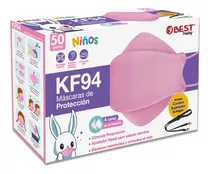 50 Cubrebocas Kf94 Para Niños, Tapabocas Infantil Ligero Y Certificado, Con 4 Capas De Protección Contra Partículas, Ajustador Nasal Oculto, Tecnología Coreana, Ideal Para Niños De 4 A 10 Años (rosa)