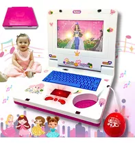 Notebook Brinquedo Laptop Infantil Musical Luz Criança Cor Rosa