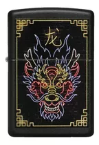 Encendedor Zippo Neon Dragon Design Negro Zp49396