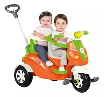 Triciclo Infantil Moto Dupla Duo 2em1 Calesita Até 50 Kg
