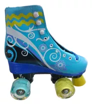 Patines Celeste, Con Luces Led (4 De Patines) 30,32,34,36