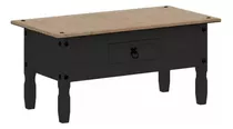 Mesa Ratona - Muebles Web - 1 Cajón - Línea Mexicana - Madera Maciza - Negro/rústico