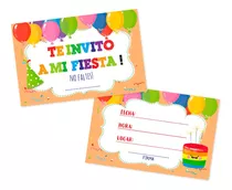 24 Tarjetas E Invitaciones De Cumpleaños - 9 X 6 Cm Globos