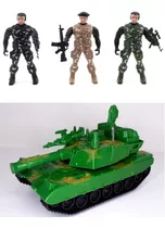 Bonecos Soldados Brinquedo Militar E Tanque Blindado Guerra