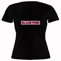 Remera Mujer De Algodón Estampada Black Pink Kpop