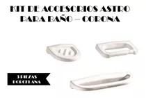 Kit De Accesorios Para Baño - 3 Piezas Pocelana - Corona