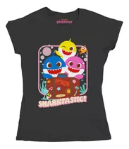 Playera Niña Baby Shark - Family Color Negra