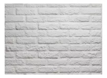 Pared Texturada 3d Adhesiva Ladrillo Revestimiento Sticker Color Blanco