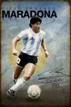 Cartel Chapa Vintage Retro Argentina Maradona 20x30cm 