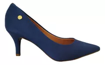 Stiletto Vizzano Azul Marino Gamuza Taco Aguja 6cm Mujer