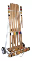 Juego De Crocket Croquet 6 Palos Profesional Bochas 8 Cms