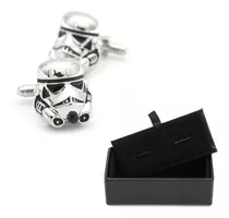 Gemelos Mancuernillas Diseño Stormtrooper Plateado Star Wars