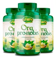 Kit 3 Ora Pro-nóbis Pereskia Aculeata Unilife 120 Cápsulas