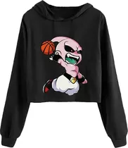 Blusa Moletom Cropped Feminino Majin Boo Basquete Bola Game