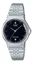 Reloj Casio Mq-1000d-1a2df Hombre 100% Original Color De La Correa Plateado Color Del Fondo Negro