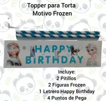 Topper Para Decoración Torta Cumpleaños Frozen Toppers 