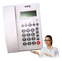 Teléfono Fijo Con Caller Id Redial Kanji Home Blanco