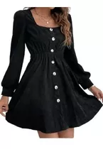 Vestido De Pana Tono Negro Shein, Talla S-m Leer Descripción