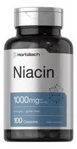 Vitamina B3 De Niacina 1000mg 100 Cápsulas Horbaach