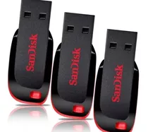 Kit 3 Pen Drive 32gb Lacrados Cruzer Sandisk Blade Usb2.0 