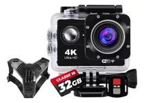 Câmera Action Sport 4k Fullhd + 32gb + Queixo Capacete Moto