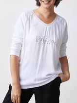 Blusa Polo Mujer Manga Larga Color Blanco Nueva