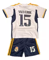 Camiseta Real Madrid Conjunto Equipo Niño Valverde Futbol 