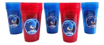 Vasos Sonic Personalizados Cumpleaños Descartables