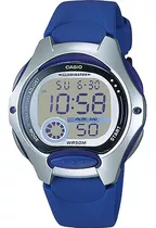Casio Digital Lw200 Infantil 2a Azul -watchsalas- Color Del Bisel Gris Color Del Fondo Gris