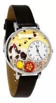 Whimsical Relojes Unisex U0130069 Shih-tzu Piel Negro Reloj