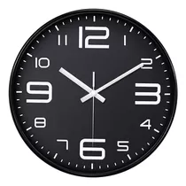 Reloj De Pared Dormitorio Sala Negro Con Números Blancos S11