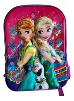 Mochila Escolar Frozen Niñas 3d Relieve Infaltil 35 L Bolso